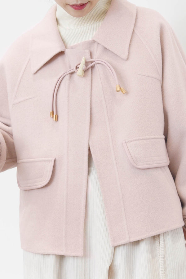 Dusty pink wool jacket w/ details button