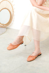 Orange mesh ballet sandals