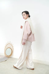 Dusty pink wool jacket w/ details button