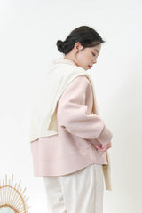 Dusty pink wool jacket w/ details button