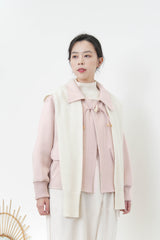 Ivory wool shoulder scarf