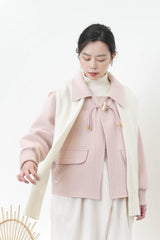 Ivory stand collar knit top