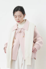 Ivory stand collar knit top