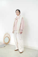 Ivory wool shoulder scarf