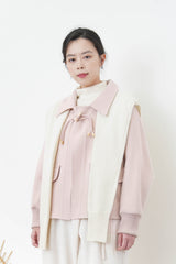 Dusty pink wool jacket w/ details button