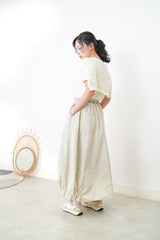 Ivory balloon skirt w/ elastic hem