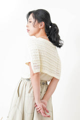 Ivory top w/ scarf set