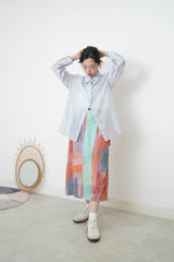 Grey soft pullover in split hem