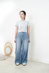 Blue stripes minimal cutting Tee