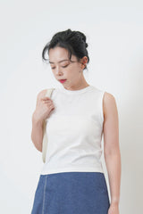 Mint vest w/ ribbon embroidery details