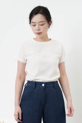 Ivory velvet tee top