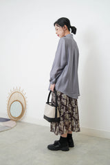 Grey silky smooth shirt w/ double layering