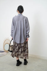 Grey silky smooth shirt w/ double layering