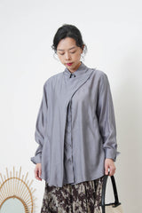 Grey silky smooth shirt w/ double layering