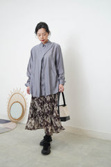 Grey silky smooth shirt w/ double layering