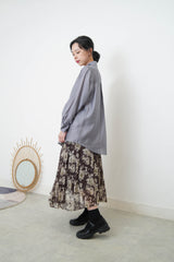 Grey silky smooth shirt w/ double layering