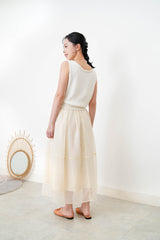 Ivory minimal cutting knit vest