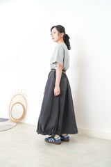 Charcoal balloon skirt w/ elastic hem