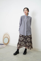 Grey silky smooth shirt w/ double layering