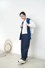 Cyan blue wool shoulder scarf