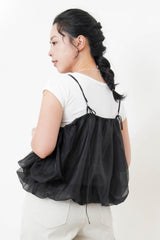 Black cloud shape 2 ways mesh cami