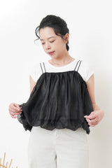 Black cloud shape 2 ways mesh cami
