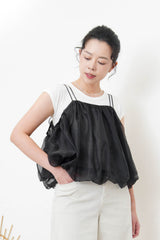 Black cloud shape 2 ways mesh cami