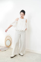 White cloud shape 2 ways mesh cami