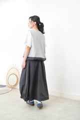 Charcoal balloon skirt w/ elastic hem