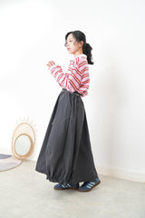 Charcoal balloon skirt w/ elastic hem