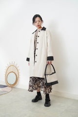 Trench coat w/ contrast sleeves