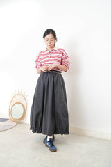 Charcoal balloon skirt w/ elastic hem