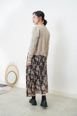 Oatmeal cartoon embroidery cardigan