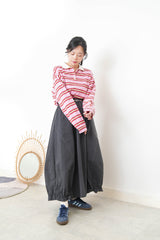 Charcoal balloon skirt w/ elastic hem