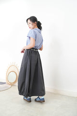 Charcoal balloon skirt w/ elastic hem