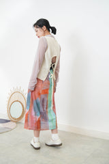 Ivory knit vest w/ strings back details