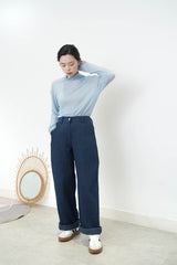 Baby blue loose cut turtle neck inner
