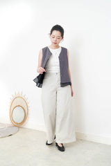Light grey wide leg trousers