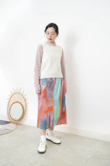 Ivory knit vest w/ strings back details