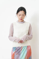 Gradient sheer top w/ loose turtle neck