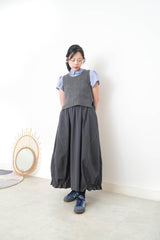 Grey split hem vest in premium wool