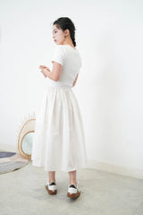 White minimal dress w/ pockets