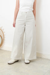 Light grey wide leg trousers