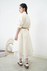 White minimal dress w/ pockets