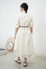 2 ways butter yellow shirt dress