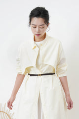 2 ways butter yellow shirt dress