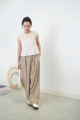 White texture cami vest w/ adj. shoulder straps