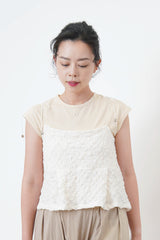 White texture cami vest w/ adj. shoulder straps