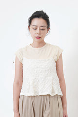 White texture cami vest w/ adj. shoulder straps