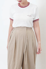 White jersey vintage style tee